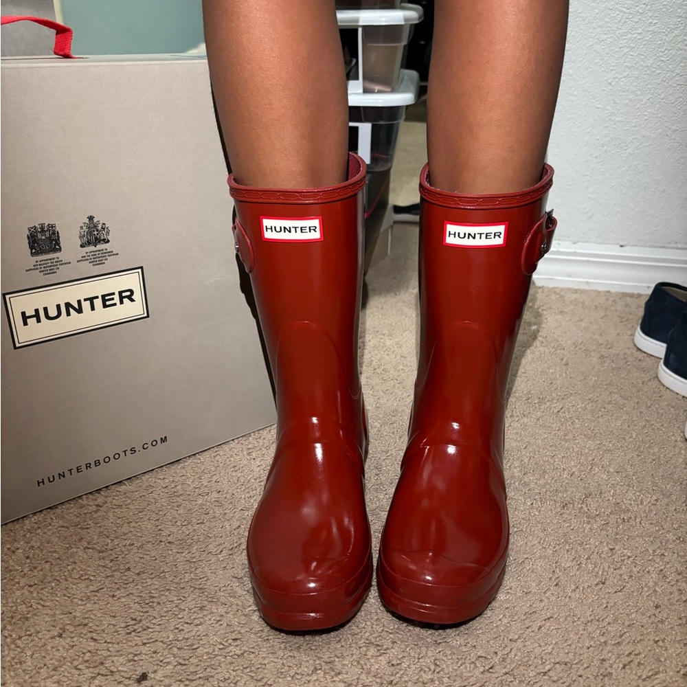 Hunter Women's Glossy Red Rain Boots